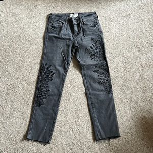 We the Free black embroidered jeans